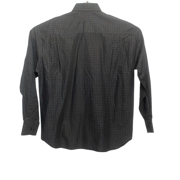 Riscatto  Italy Medium Print Gray Italian Long Sleeve 100% Cotton Gray Tan Print - Picture 7 of 7